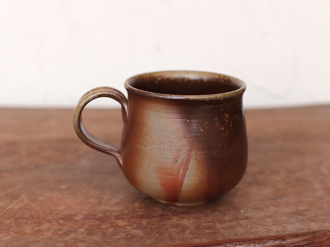 Bizen ware coffee cup (middle) c2-228 - 咖啡杯/马克杯 - 陶 咖啡色