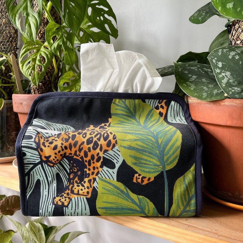 【热带雨林丛林选布】磁吸式卫生纸盒套 /虎/豹/观叶 - 摆饰 - 聚酯纤维 多色