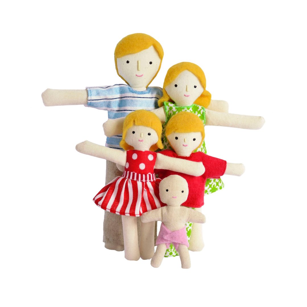 Blonde family of dolls - 手工娃娃 - Cotton toy - Therapy doll - Handmade - Doll - 玩具/玩偶 - 棉 多色