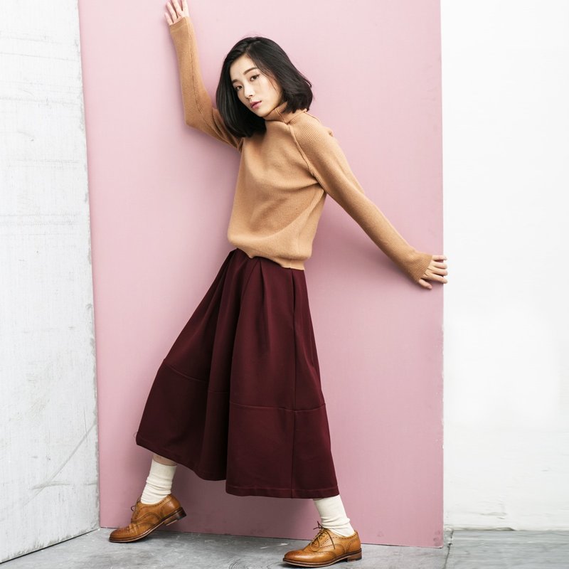 安妮陈秋冬新款女装韩版高领毛衣女打底衫套头保暖修身显瘦针织衫 - 女装针织衫/毛衣 - 纸 金色