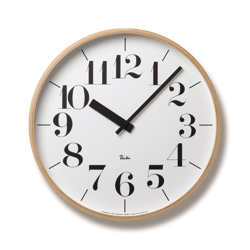 Lemnos Riki Clock 大 时钟 渡边力设计 - 时钟/闹钟 - 木头 卡其色