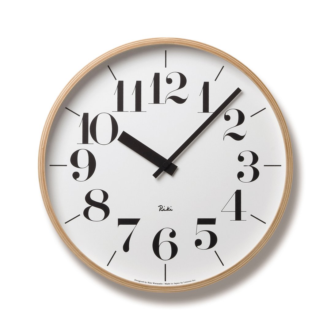 Lemnos Riki Clock 大 时钟 渡边力设计 - 时钟/闹钟 - 木头 卡其色