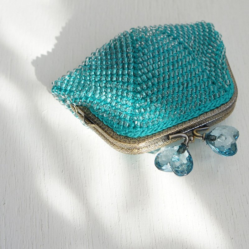 Ba-ba handmade Beads crochet coinpurse No.1007 - 皮夹/钱包 - 其他材质 绿色