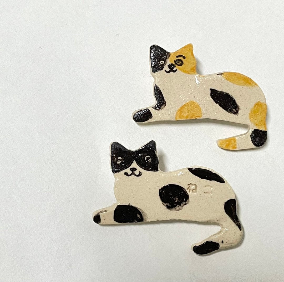【物喜工作室】猫咪狗狗别针 - 徽章/别针 - 陶 蓝色