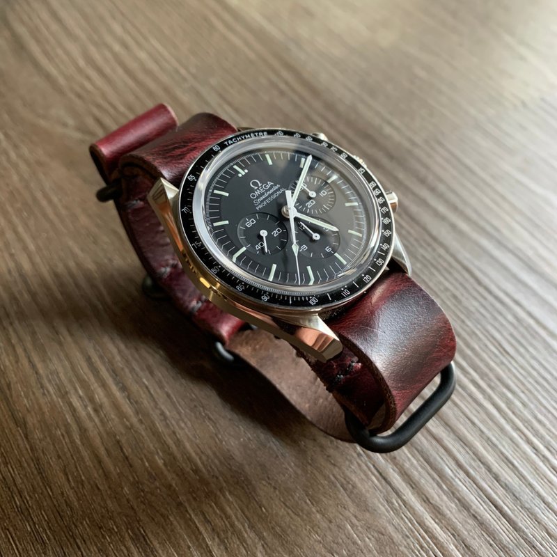 Horween Chromexcel 马皮 NATO表带 表带订制 皮革表带 北约表带 - 表带 - 真皮 黑色