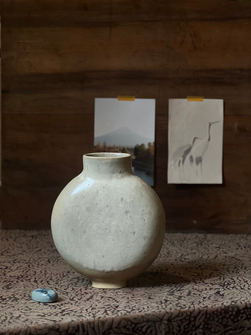 扁圆型花器 - 花瓶/陶器 - 陶 