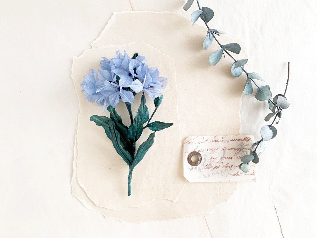 corsage: Plumbago. - 胸花/手腕花 - 丝．绢 蓝色