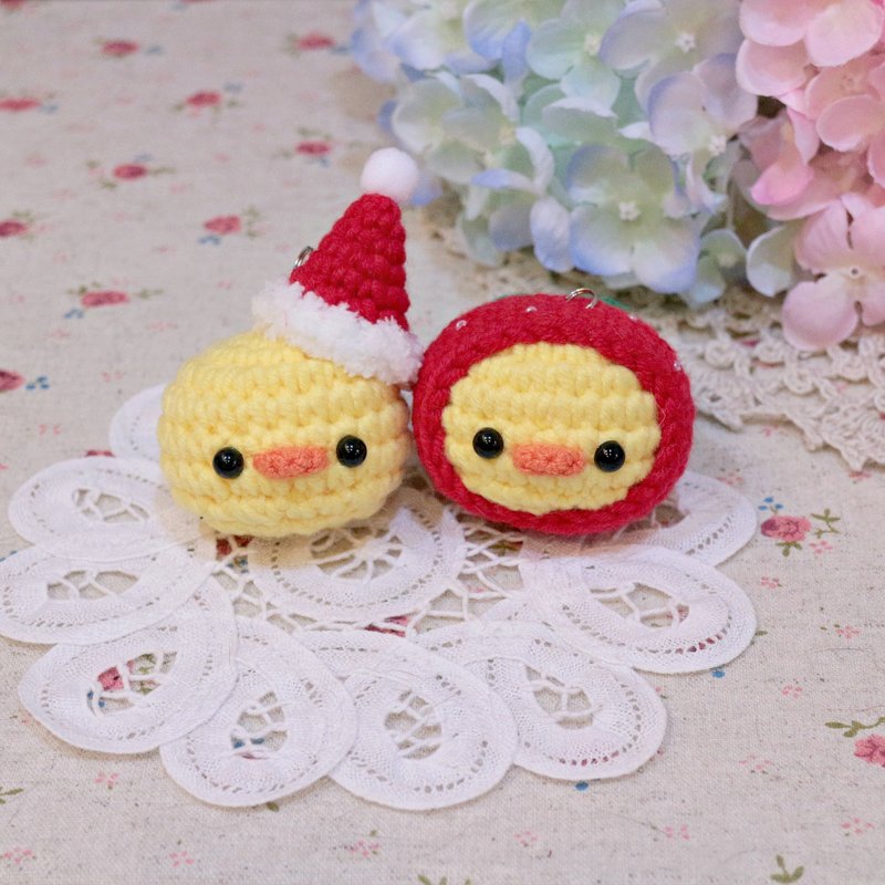 小鸡小鸭。钥匙圈。圣诞礼物 - 钥匙链/钥匙包 - 聚酯纤维 