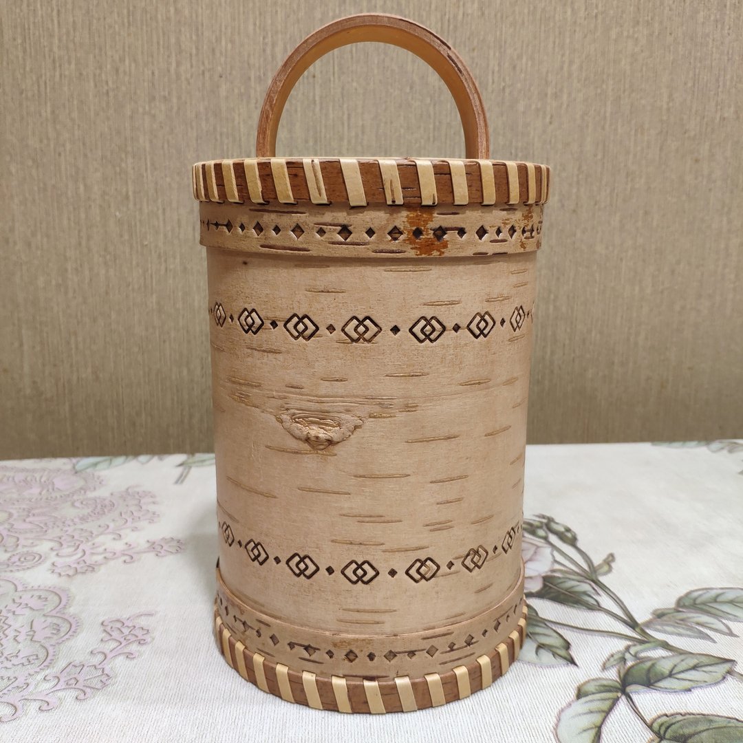Birch bark box, birch bark canister, tea box - 调味罐/酱料瓶 - 木头 