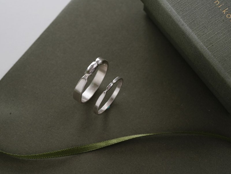 ni.kou 纯银 一颗真心 类宝石 婚戒 情侣戒 对戒 - 对戒 - 其他金属 