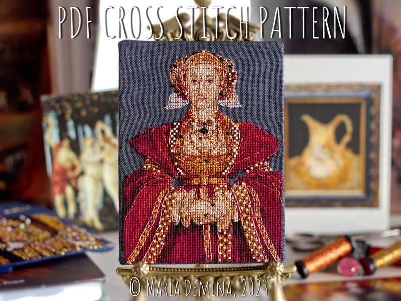 Anne Of Cleves - Hans Holbein - PDF 十字绣图案十字绣 - 手工艺教程/工具书 - 其他材质 