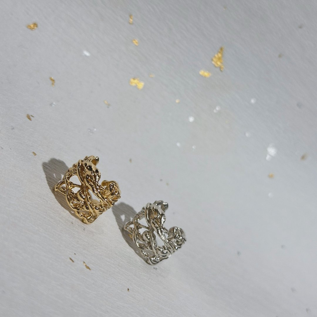 流星雨耳扣Earcuff-单只 - 耳环/耳夹 - 纯银 银色
