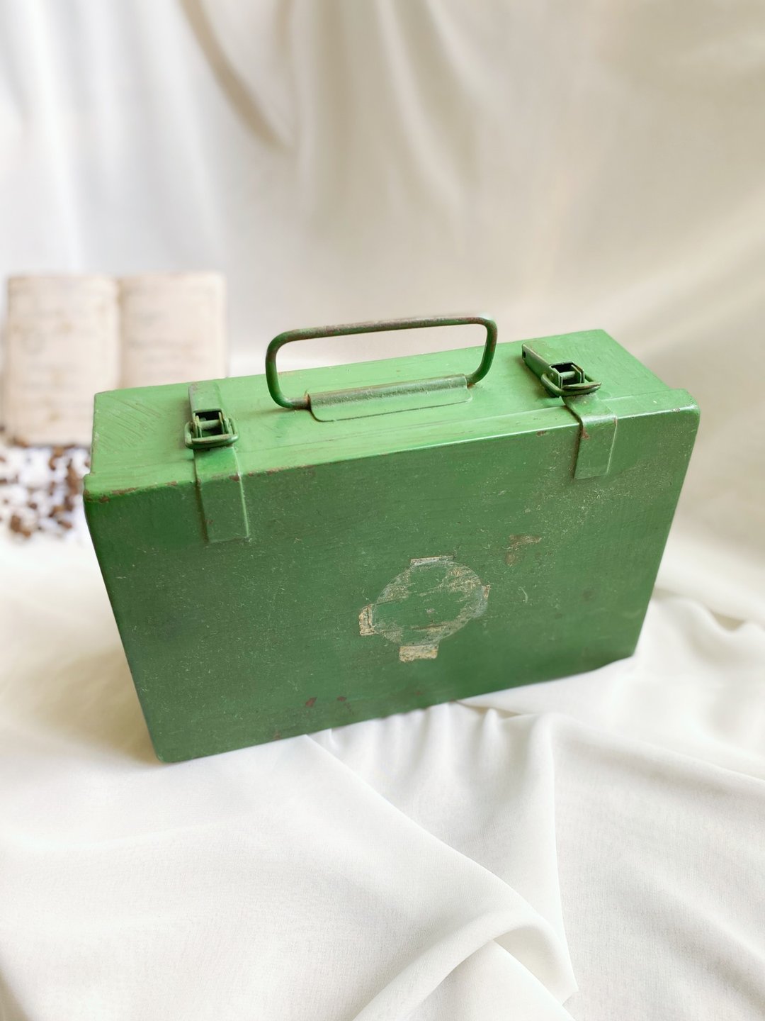 【好日恋物】德国vintage/antique二次世界大战医药急救箱/绿色 - 收纳用品 - 其他金属 绿色