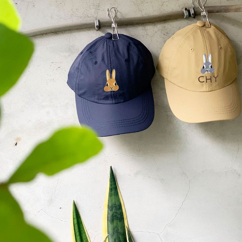 【Q-cute】帽子系列-薄款棒球帽-狗头、猫头、兔头-加字/定制化 - 帽子 - 聚酯纤维 多色