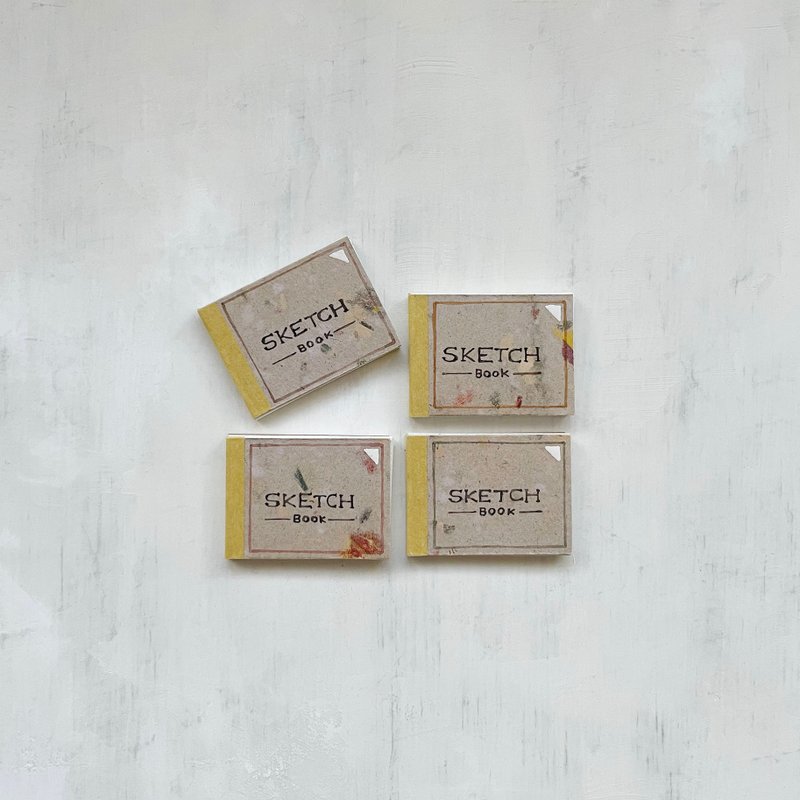 迷你 插像素描本 / 胶装 / 手绘 - 纸盒/包装盒 - 纸 灰色