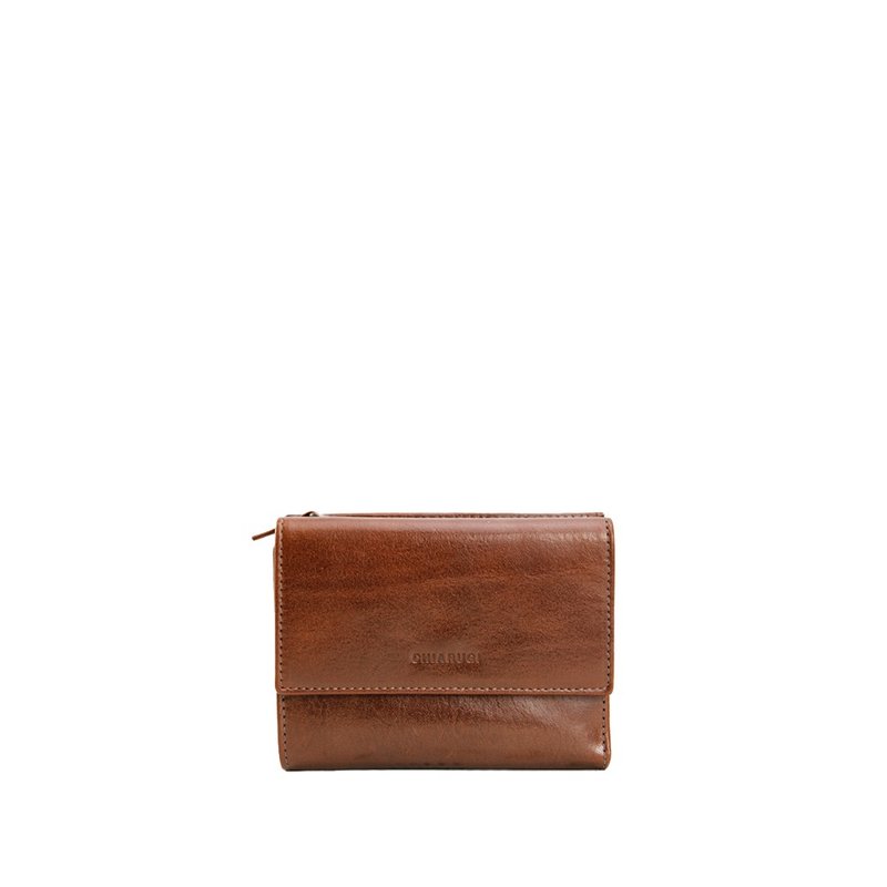 CHIARUGI - NEW CLASSIC 防盗中长夹 - 皮夹/钱包 - 真皮 咖啡色