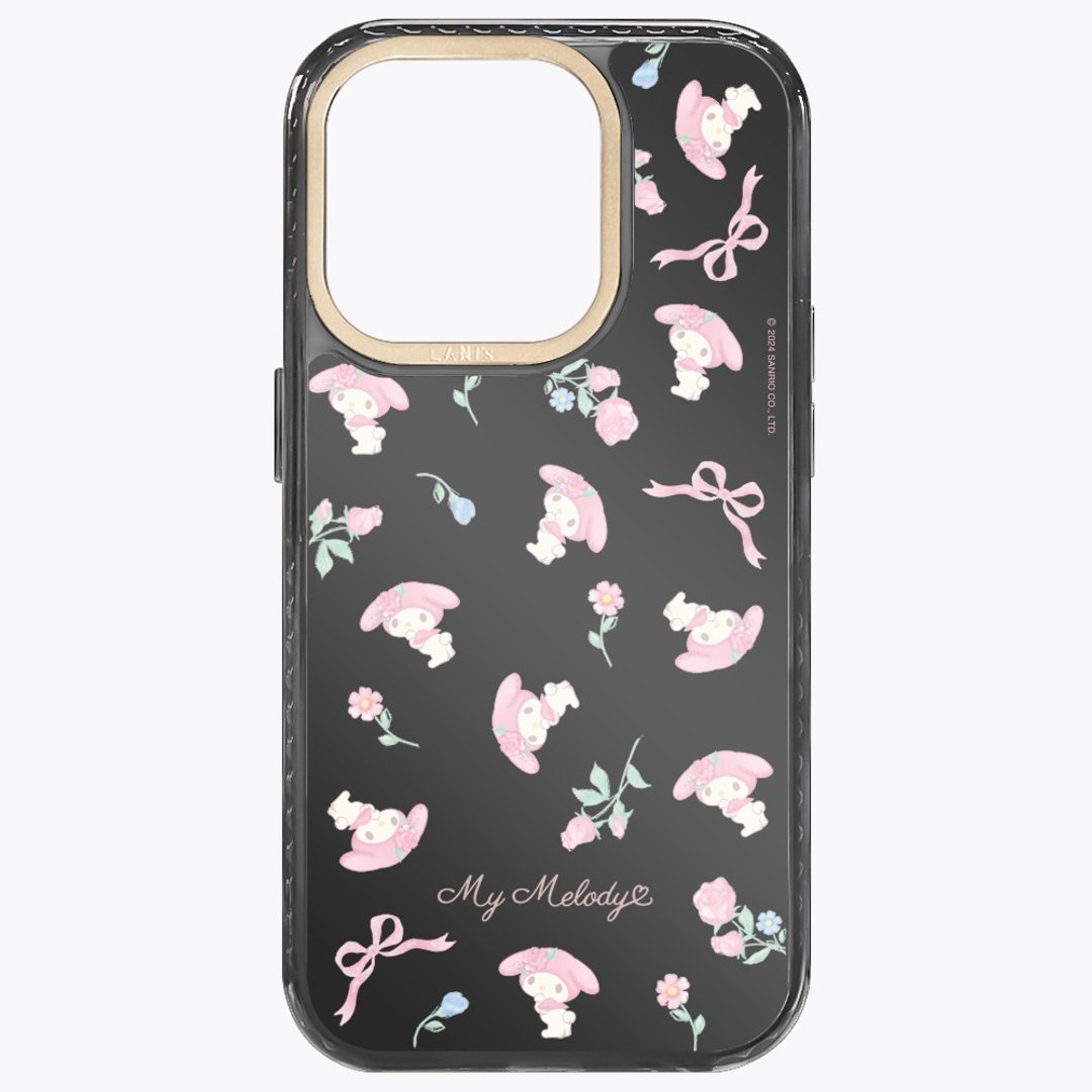 美乐蒂 镜面小花 磁吸版 透黑框 iPhone 16 15 14 13 Pro Max - 手机壳/手机套 - 环保材料 黑色