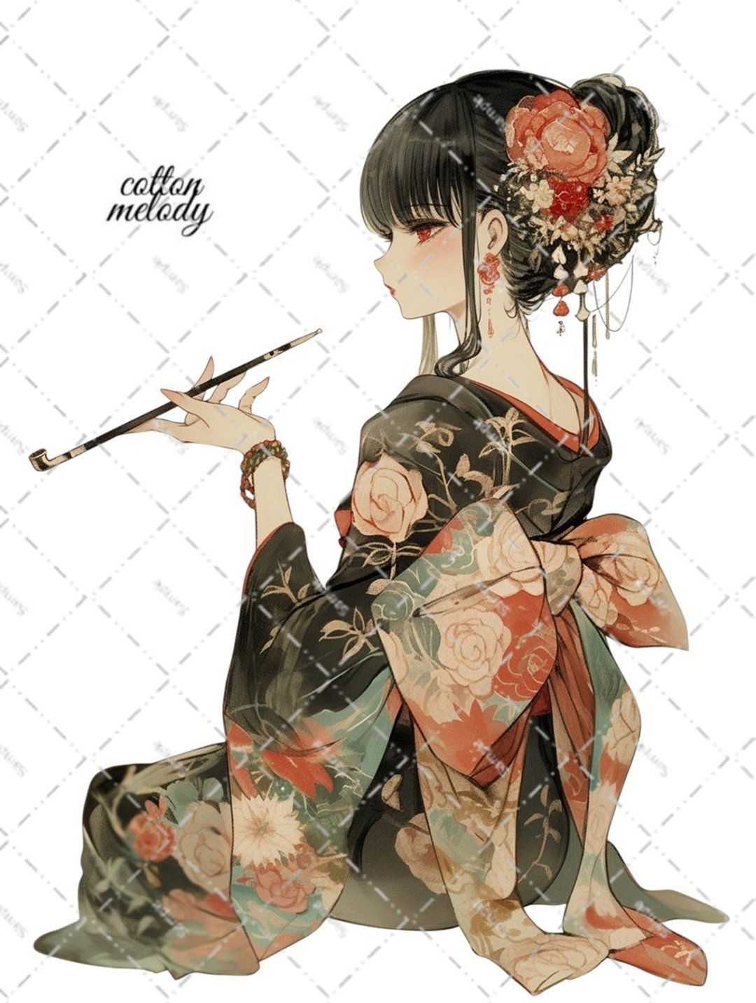 original sticker no.7187 人物贴纸 原创贴纸 人物贴纸 女孩贴纸 原创人物贴纸 - 贴纸 - 纸 