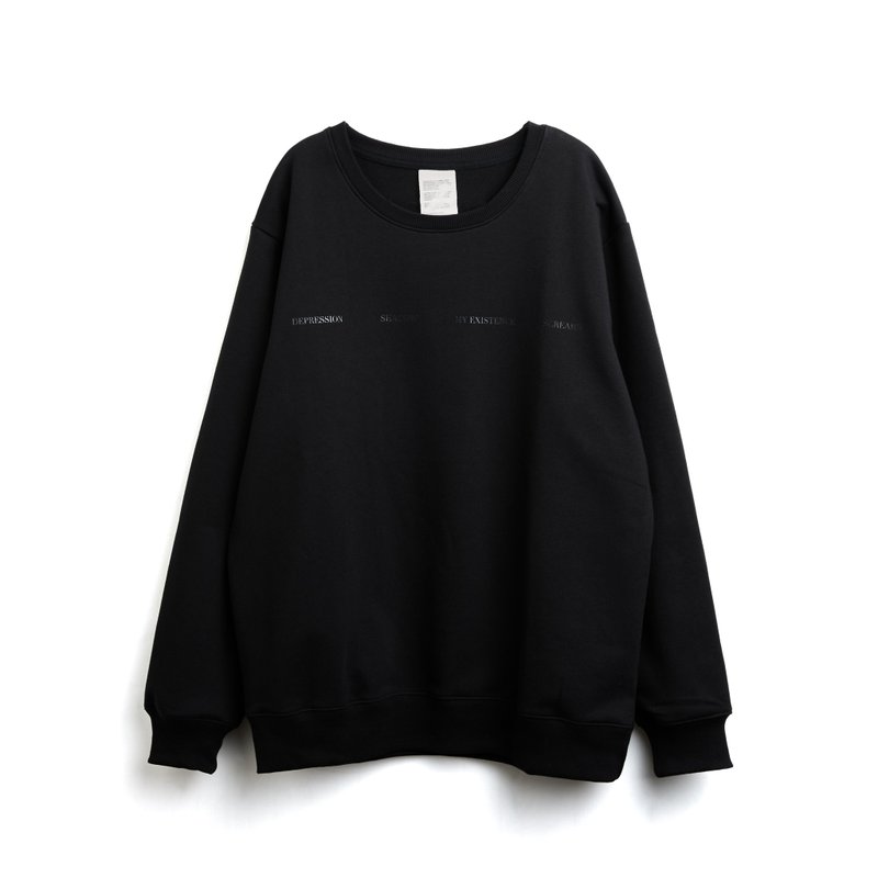 Wave Sweater - 中性连帽卫衣/T 恤 - 棉．麻 黑色