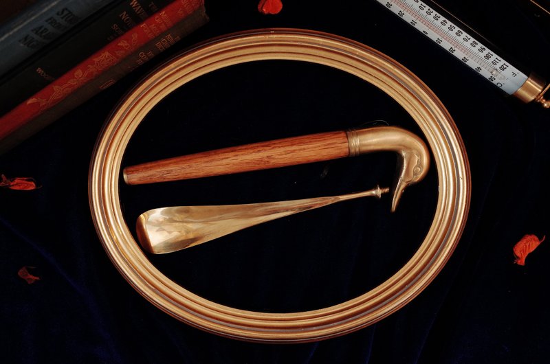 少见老黄铜原木柄质感绅士鸭鞋拔(赠携带式真皮老黄铜鞋拔) - 其他 - 铜/黄铜 金色