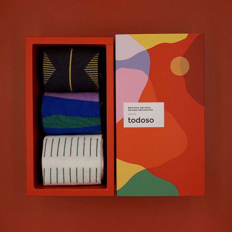 todoso socks 圣诞礼物BYPLAYERS系列中长袜女男秋冬棉袜子3双 - 袜子 - 棉．麻 