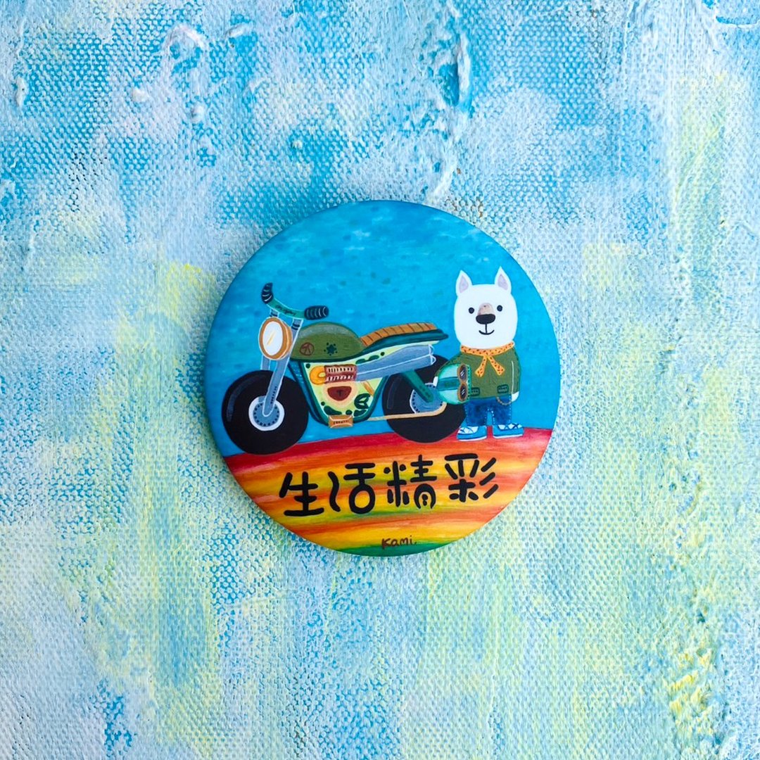 插画雾面大胸章-生活精彩 - 胸针 - 其他材质 多色