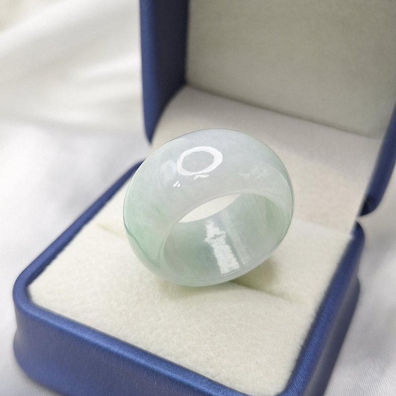 紫飘花 扳指 戒指 玉戒 国际围16 内径19.1 | 天然缅甸玉A货翡翠 - 戒指 - 玉石 