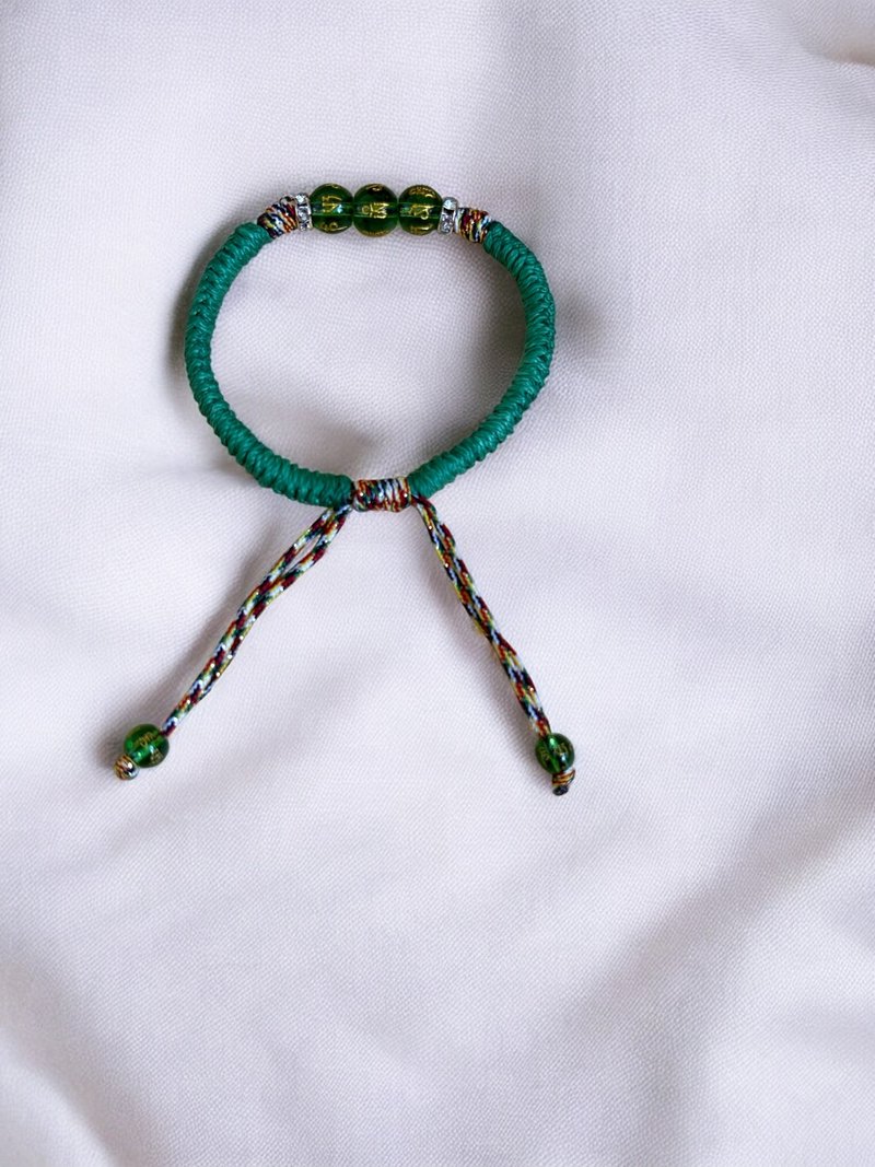 六字真言 五色能量 金刚结手环 绿 伸缩款 - 手链/手环 - 其他材质 绿色