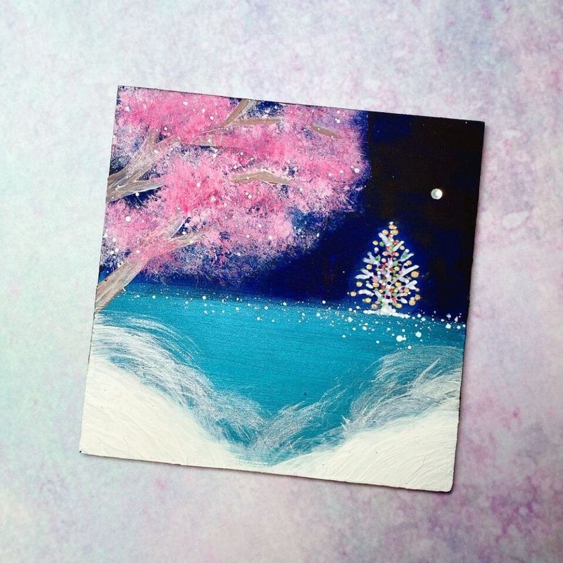 【画作杯垫 - 春日】硅藻土压克力画作杯垫 送礼自用  能量调频 - 杯垫 - 防水材质 