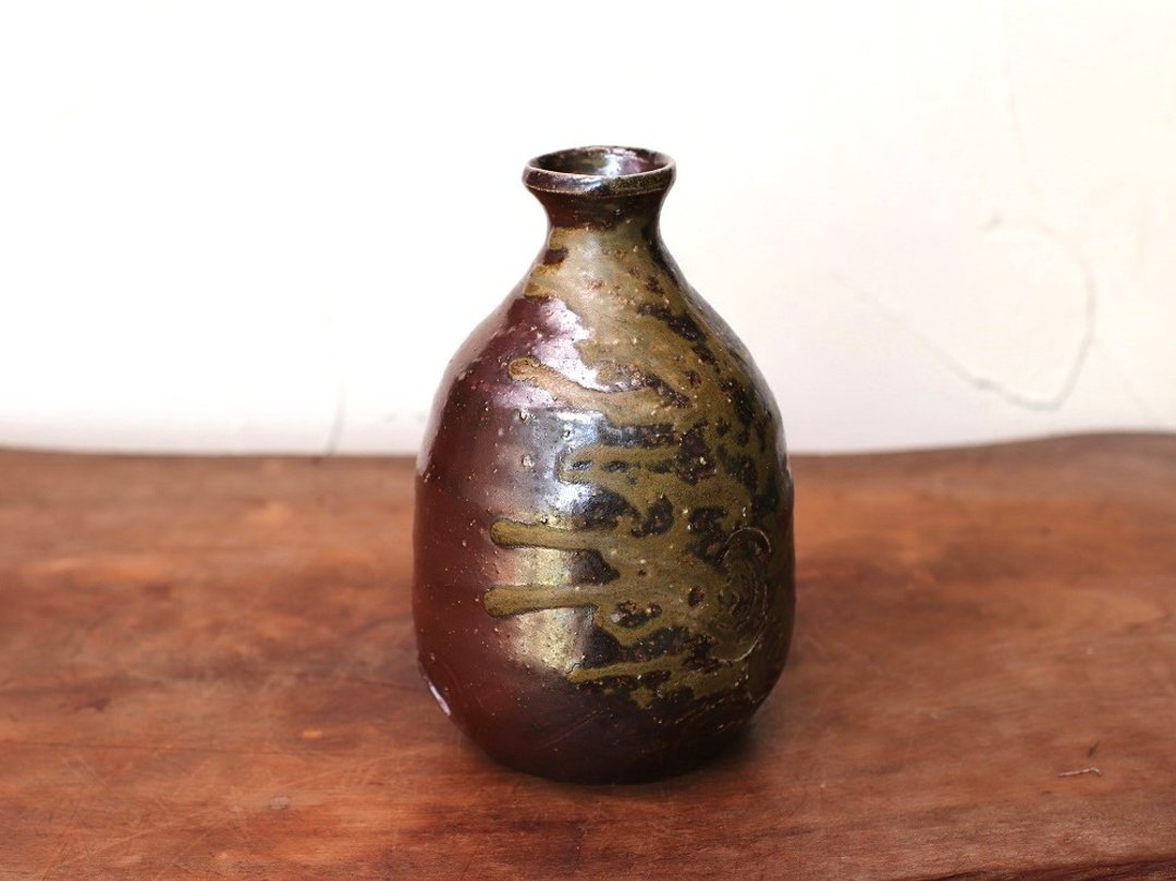 Bizen ware sake bottle t-111 - 酒杯/酒器 - 陶 咖啡色