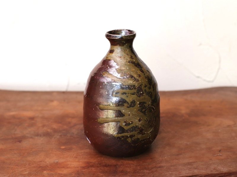 Bizen ware sake bottle t-111 - 酒杯/酒器 - 陶 咖啡色