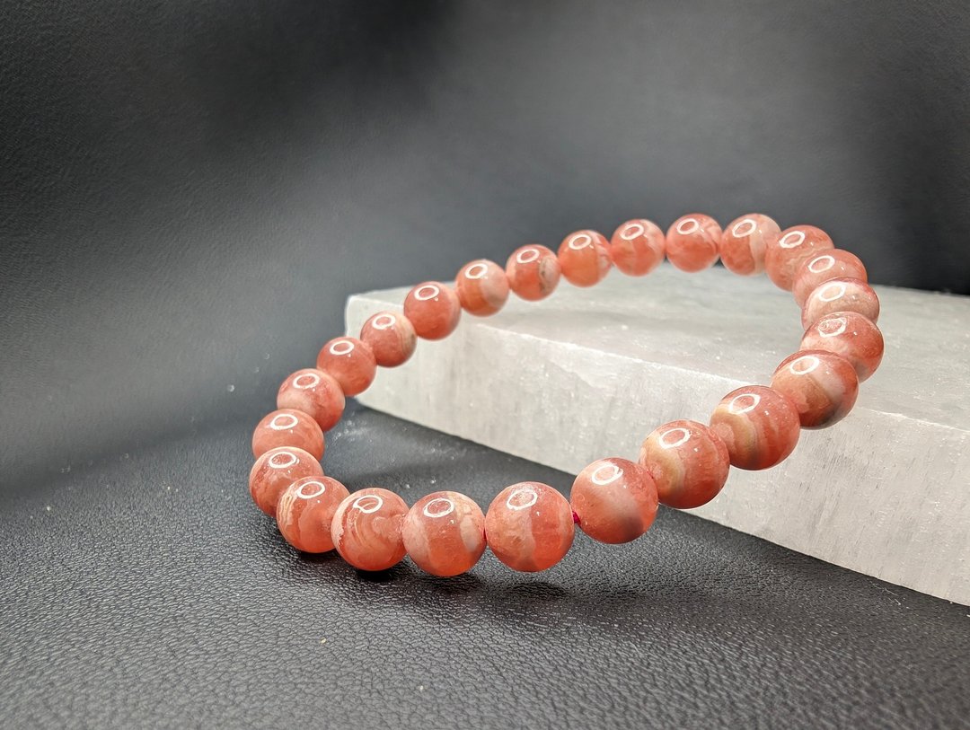 红纹石 Rhodochrosite 7mm 手串 手链 天然水晶 - 手链/手环 - 玉石 