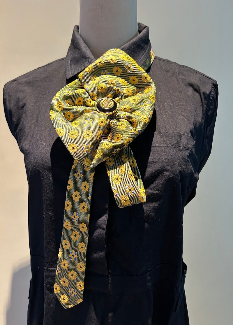 复古花领带 - 4用 - 胸花/手腕花 - 棉．麻 