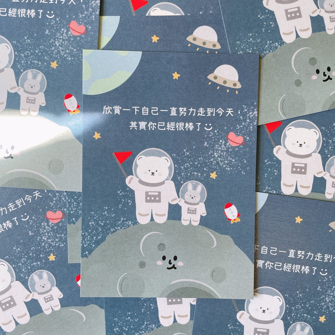 #6 _smallthings 插画明信片(太空) - 卡片/明信片 - 纸 蓝色