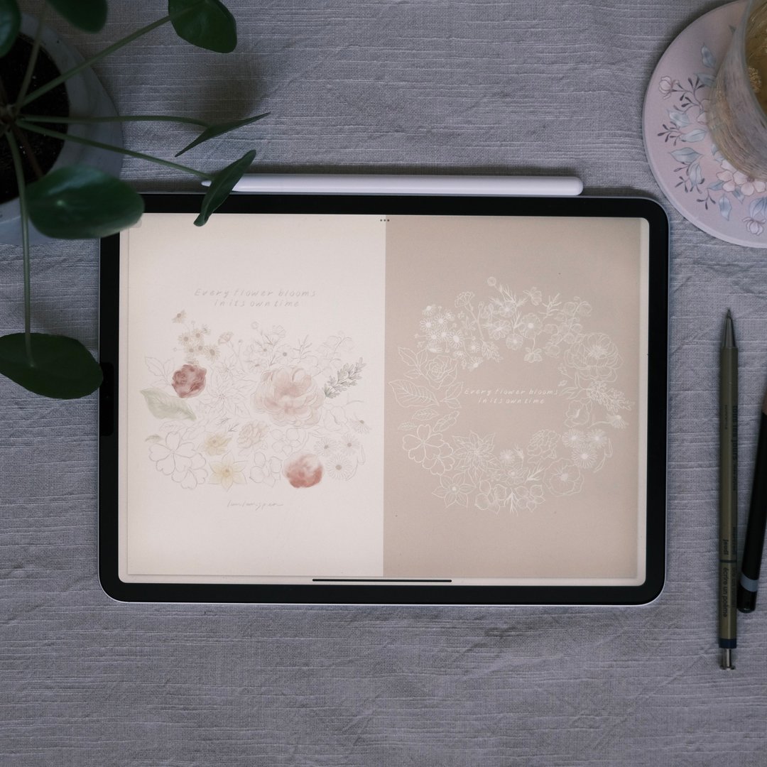 无时效花语插画电子手帐/ goodnote手帐模板/含12张原创插画/贴纸 - 电子手帐及素材 - 其他材质 