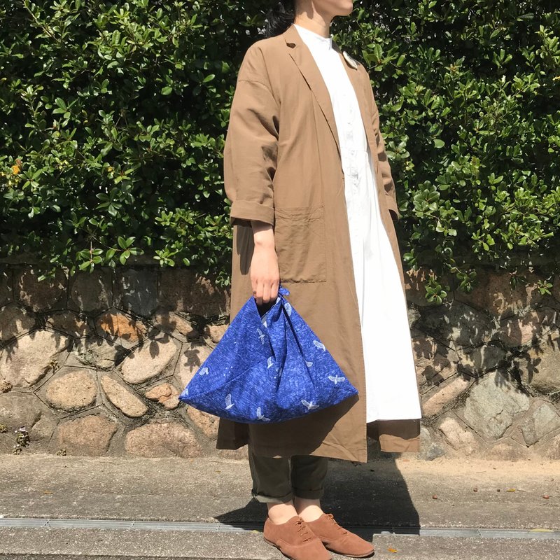 Handbag bag Azuma bag Tori blue / harunohi - 手提包/手提袋 - 棉．麻 蓝色