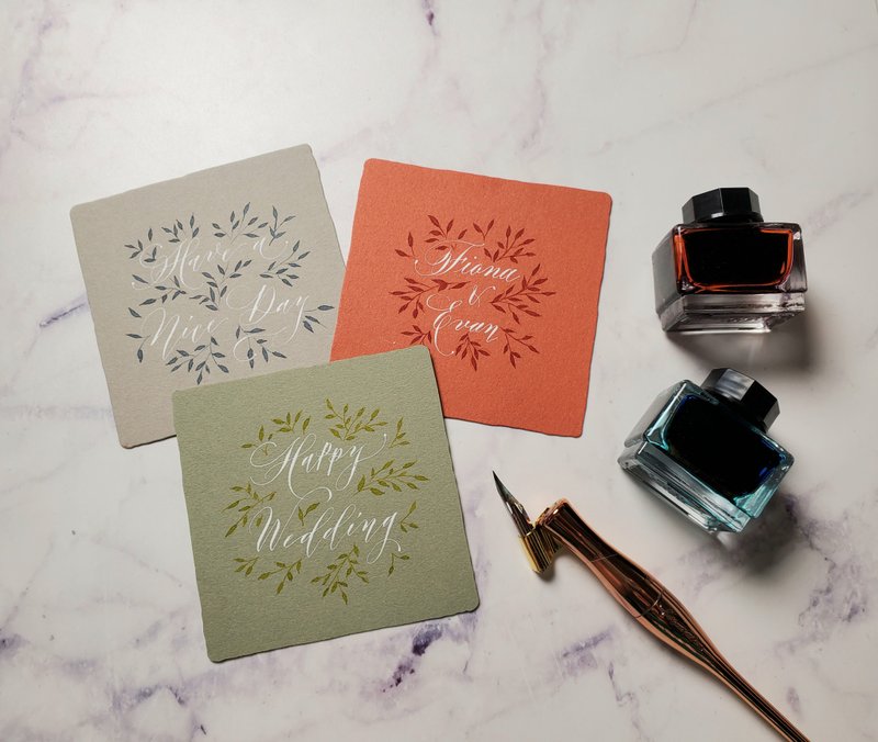 定制化订制  手写英文花体字小卡 - 卡片/明信片 - 纸 