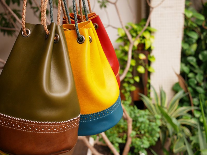 经典牛津水桶包 - 绿色款 - 侧背包/斜挎包 - 真皮 绿色