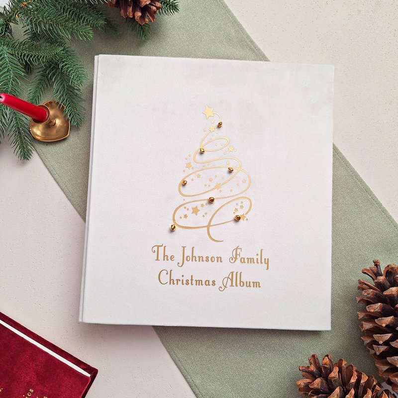 手工制作的 5x7 圣诞节插页相册，勃根地红圣诞相册 - 相簿/相册 - 纸 