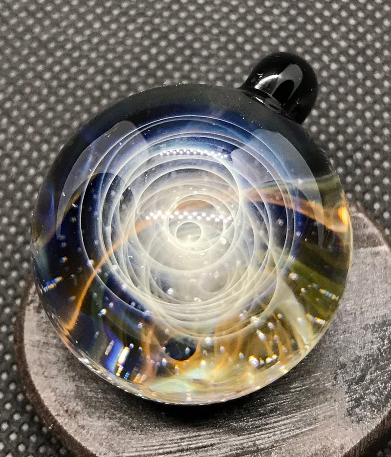球星系星云三维图案高硼硅玻璃吊坠 - 项链 - 玻璃 多色