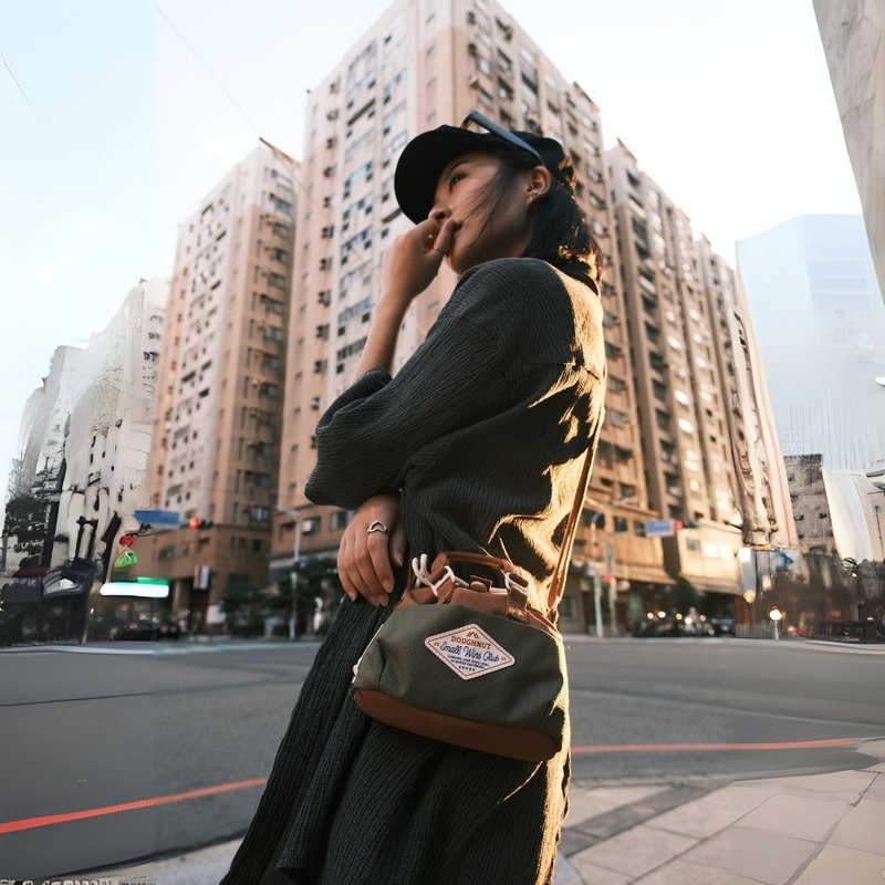 【DOUGHNUT】小水饺包 侧背包 斜背包 手机包-蘑菇x军绿 MNS - 侧背包/斜挎包 - 聚酯纤维 绿色