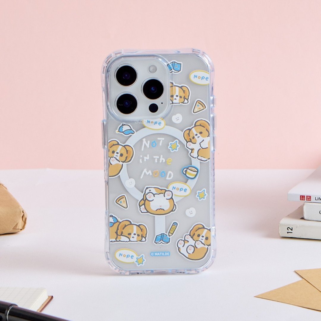 柯基犬卡卡Not In The Mood抗黄防摔MagSafe iPhone手机壳 - 手机壳/手机套 - 塑料 透明