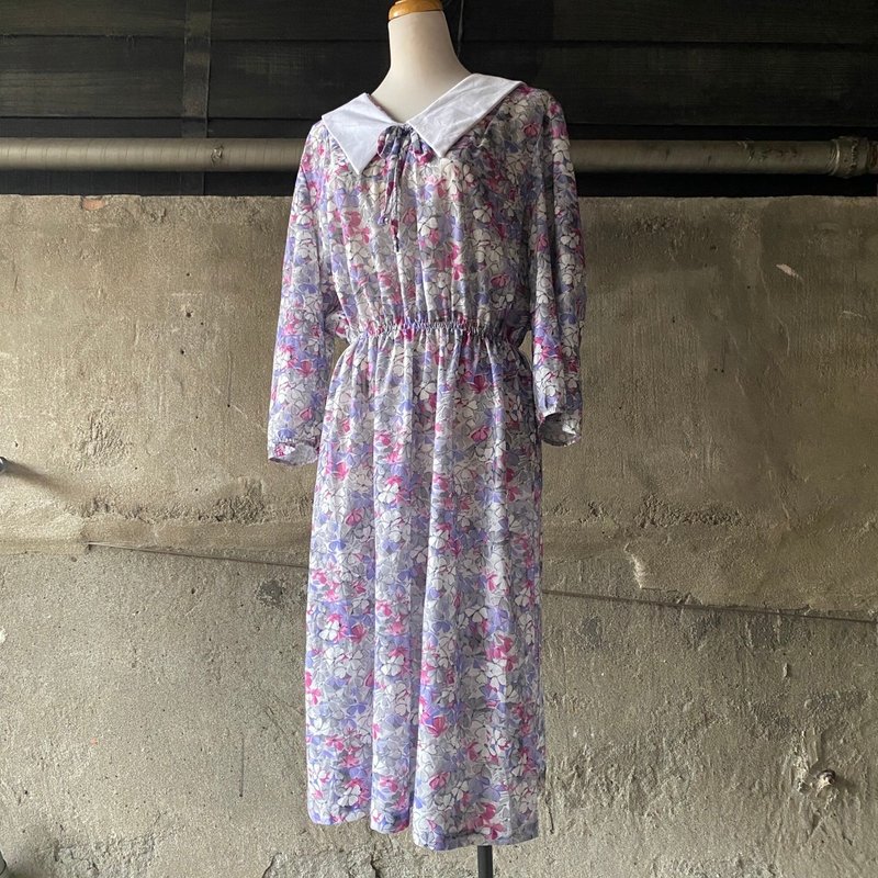 --两光师古着--大翻领花花洋装 - 男装衬衫 - 其他材质 粉红色