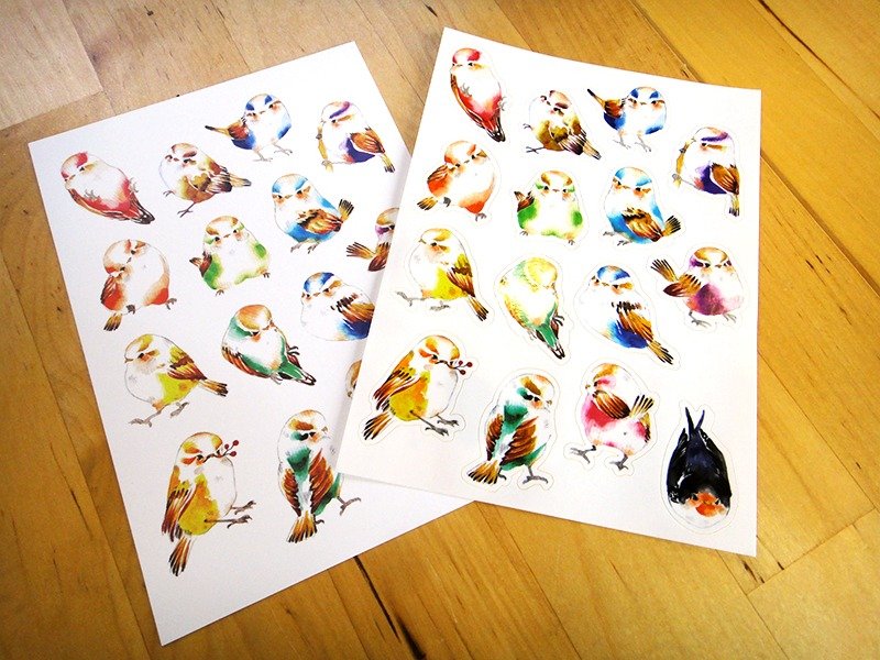 胖胖鸟亮膜刀模贴纸 - 贴纸 - 纸 