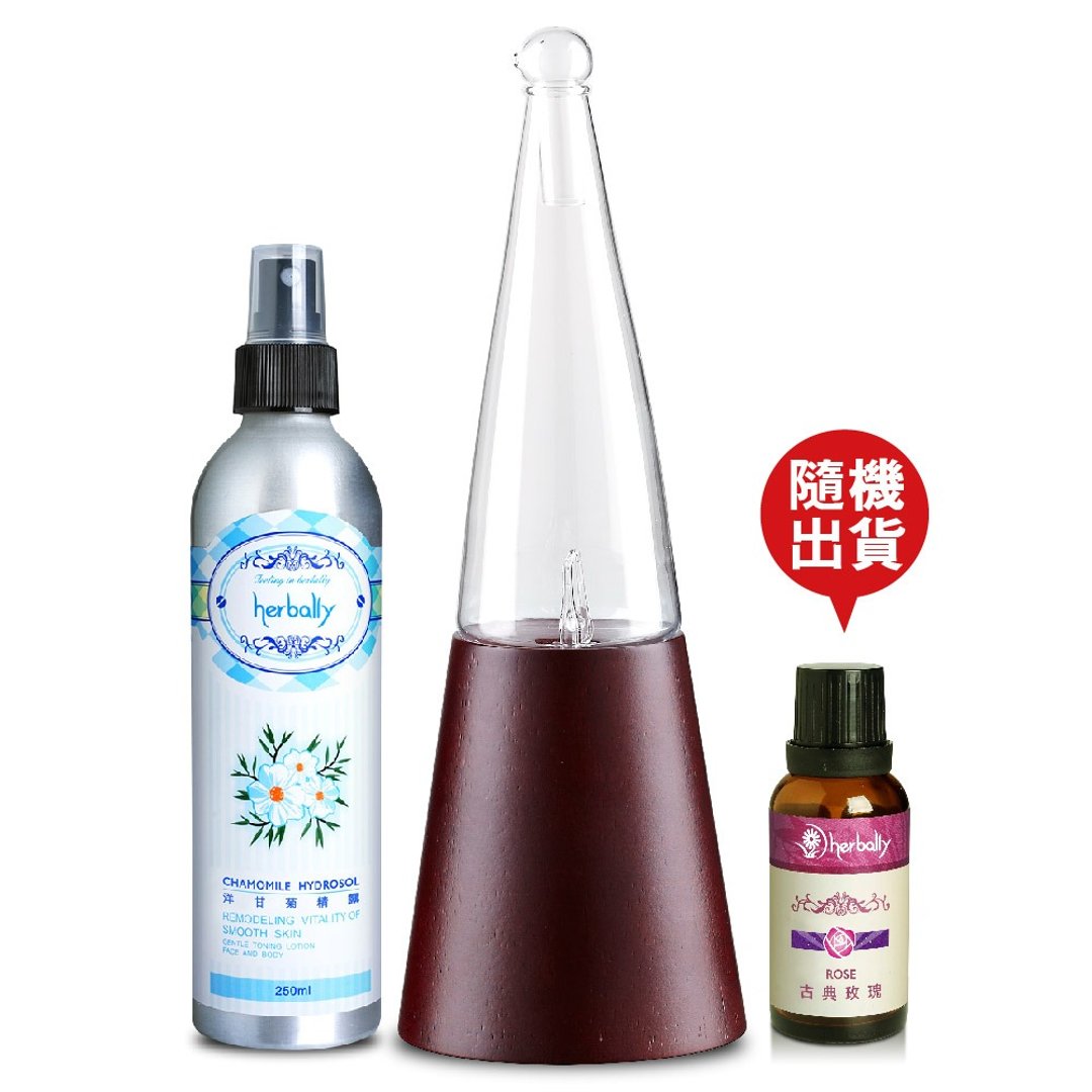 【herbally草本真情】VAZO花容幸福香氛组(酒红色+洋甘菊+复方精油)(P4506071) - 香薰/精油/线香 - 木头 
