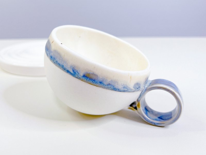 水滴杯与涟漪碟/ 套装 - 咖啡杯/马克杯 - 陶 