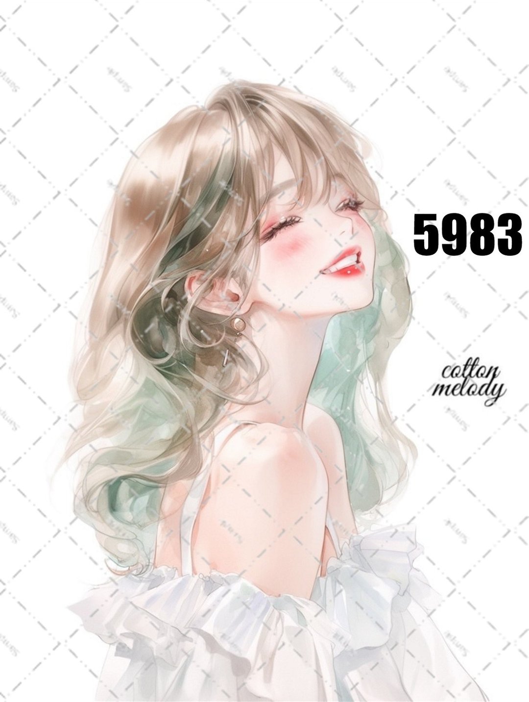 original sticker no.5983 人物贴纸 原创贴纸 人物贴纸 女孩贴纸 原创人物贴纸 - 贴纸 - 纸 