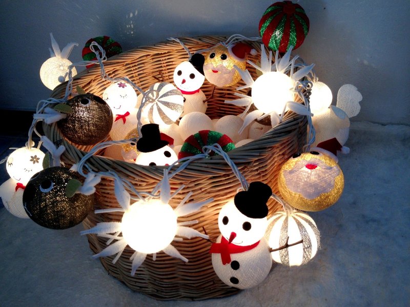 20 Christmas set cotton ball string lights Cotton ball string lights - 灯具/灯饰 - 其他材质 