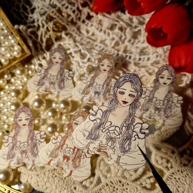 可爱的 女孩 3 - 贴纸 - 纸 