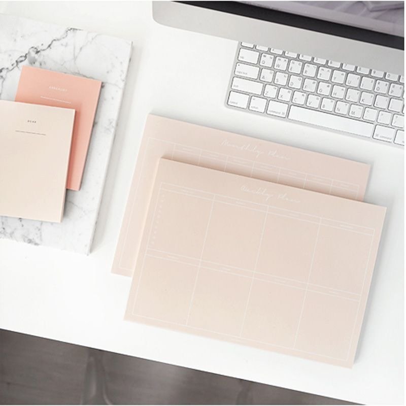 敲敲-Dear Maison 极简周计划便条纸本-橘粉,DMS50585 - 笔记本/手帐 - 纸 粉红色